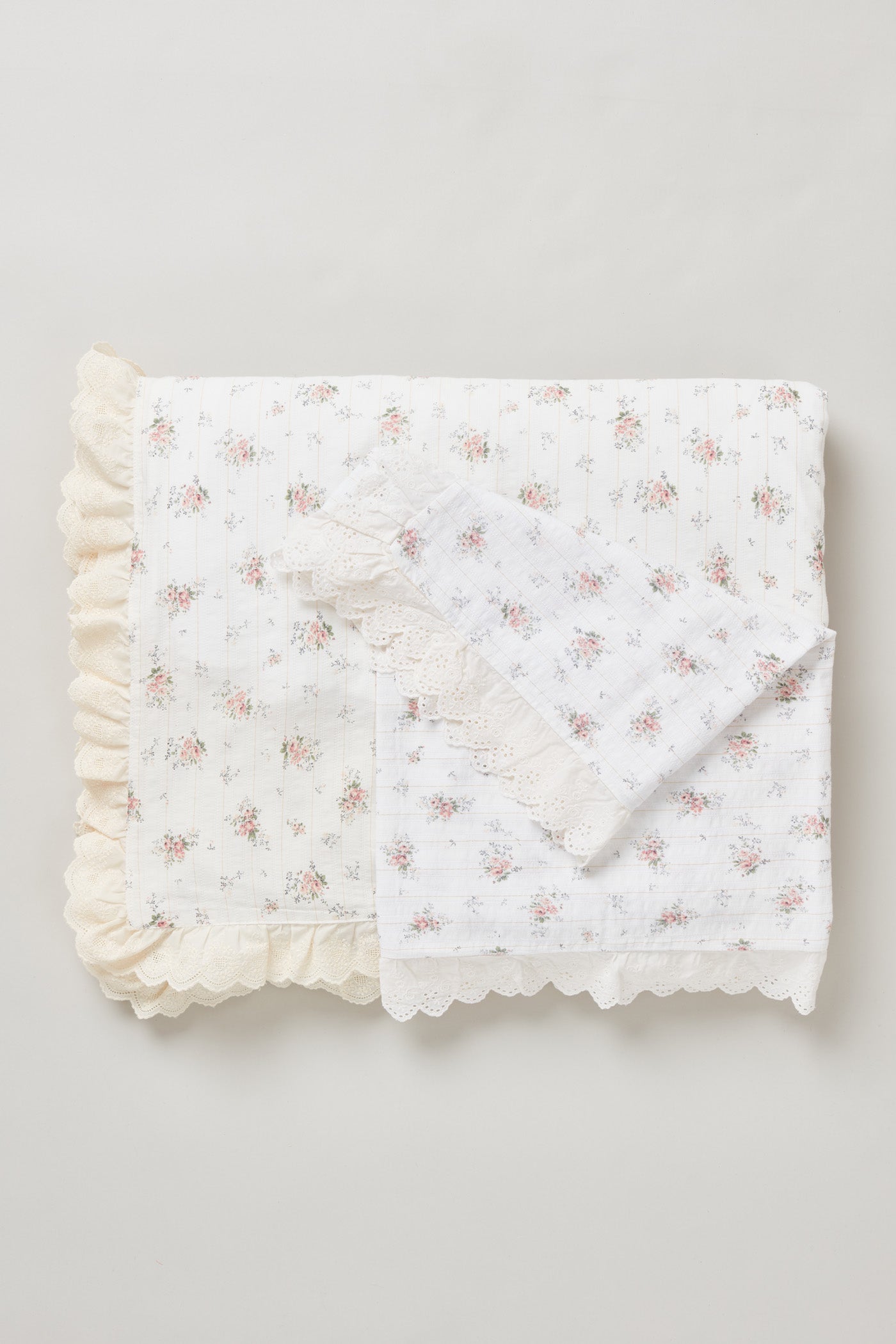 White Floral Lace Duvet Cover Set for Single Bed