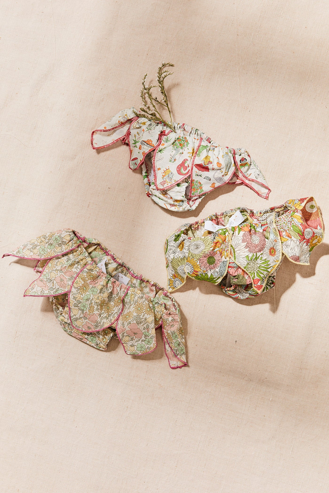 Teardrop in Pink, yellow, and green Liberty fabric - Swimwear Bottoms