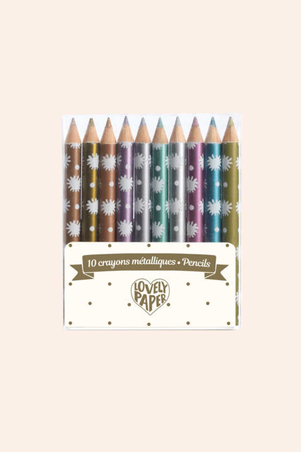 10 Crayons Mini Metallic Pencils