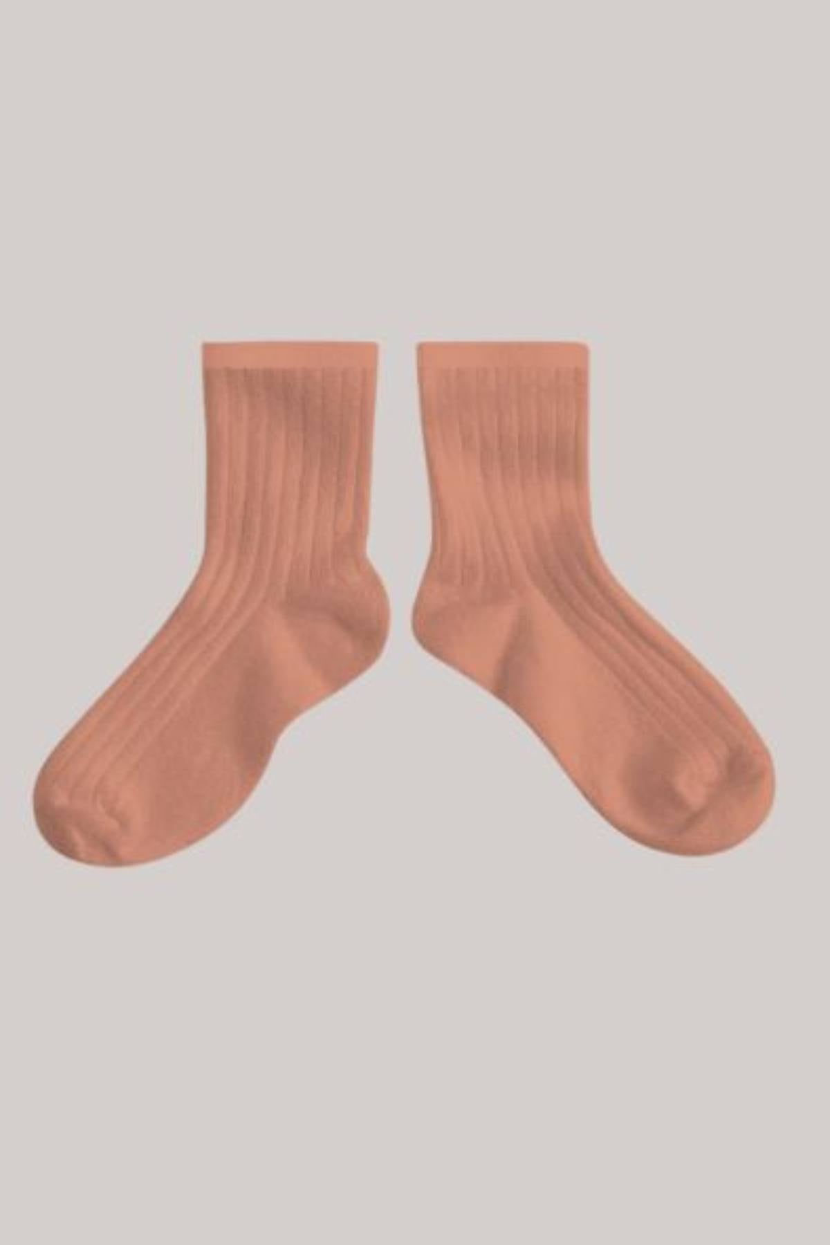 Collégien X Strawberries & Cream - La Mini Ribbed Ankle Socks - Bois de Rose