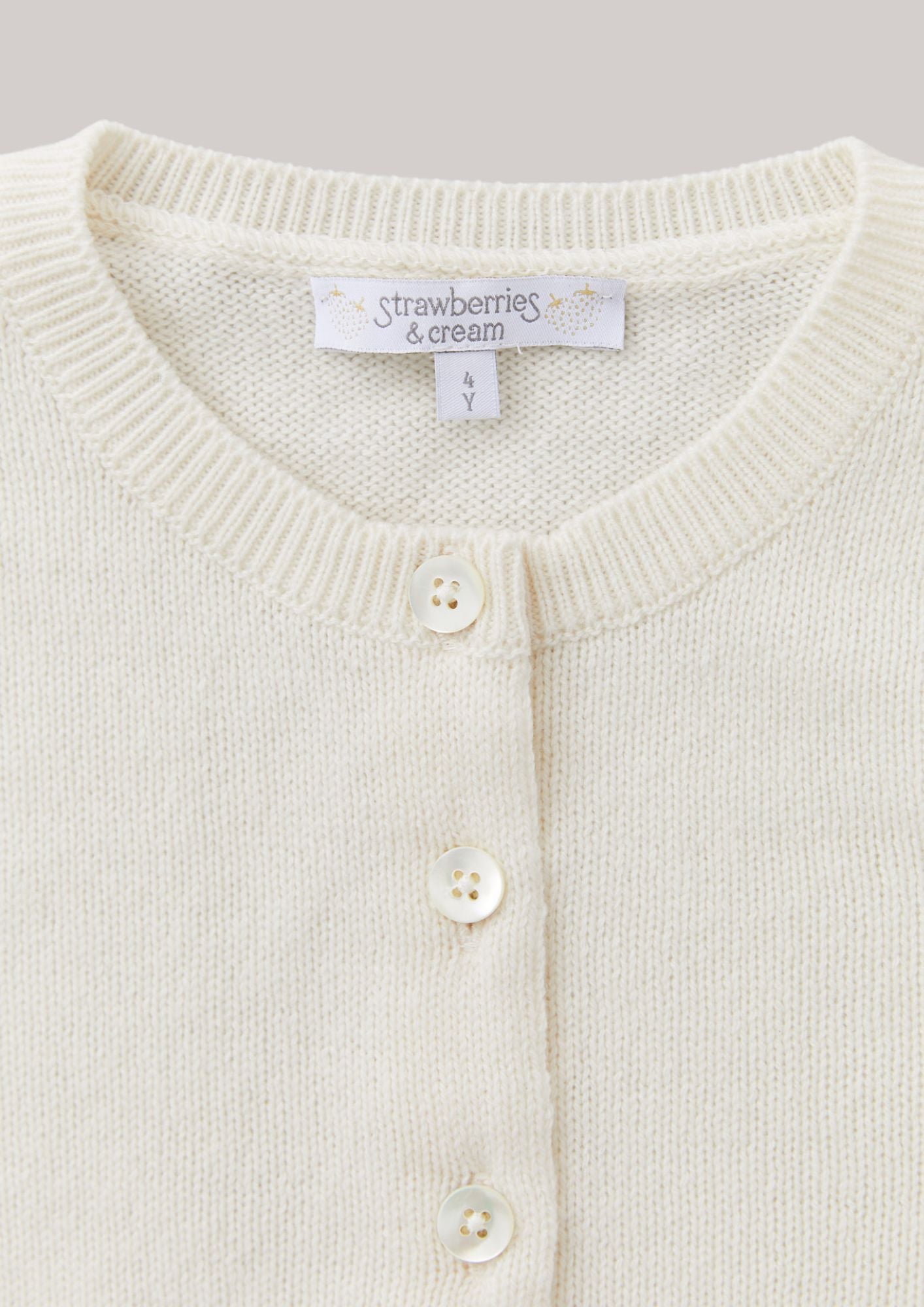 Cashmere Round Neck Cardigan White