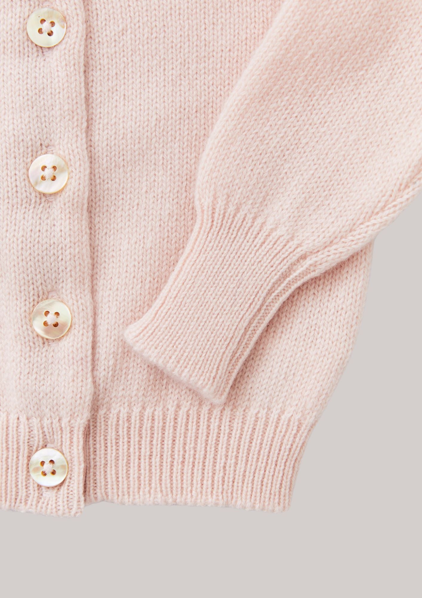 Cashmere Round Neck Baby Cardigan Peach