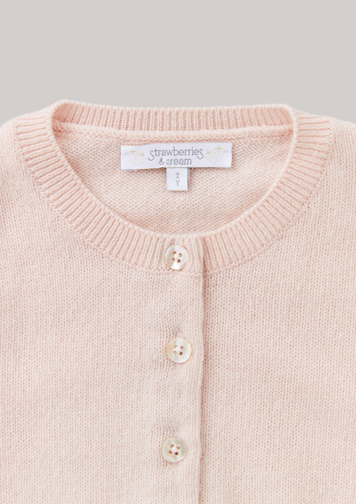 Cashmere Round Neck Cardigan Peach