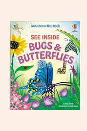 See Inside Bug & Butterflies - Strawberries & Cream - Ingrid Lewis - Designer
Book cover of 'Bugs & Butterflies' with colourful illustrations of a butterfly, caterpillar, and flowers.