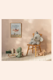 Maileg -  Elephant plush, Big - Blue/grey