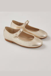 Mary Jane In Gold Leather
