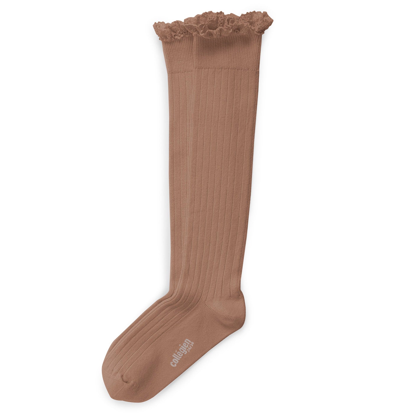 Joséphine Petite Taupe - Knee Socks with Lace