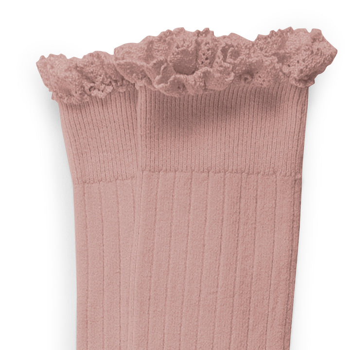 Joséphine Vieux Rose - Knee Socks with Lace – Strawberries & Cream ...
