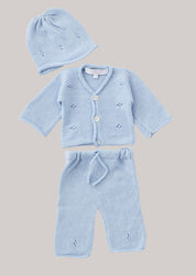 Cashmere Diamond 3 Pieces With Sweater Set in Baby Blue