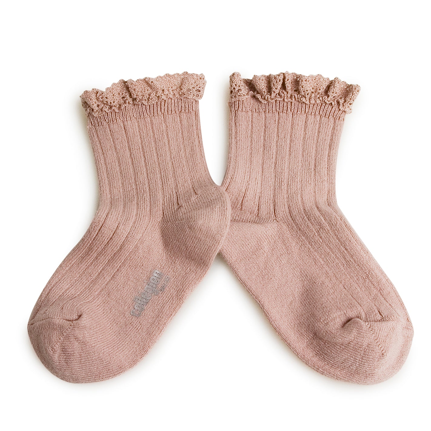 Lili Vieux Rose Ankle Socks with Lace
