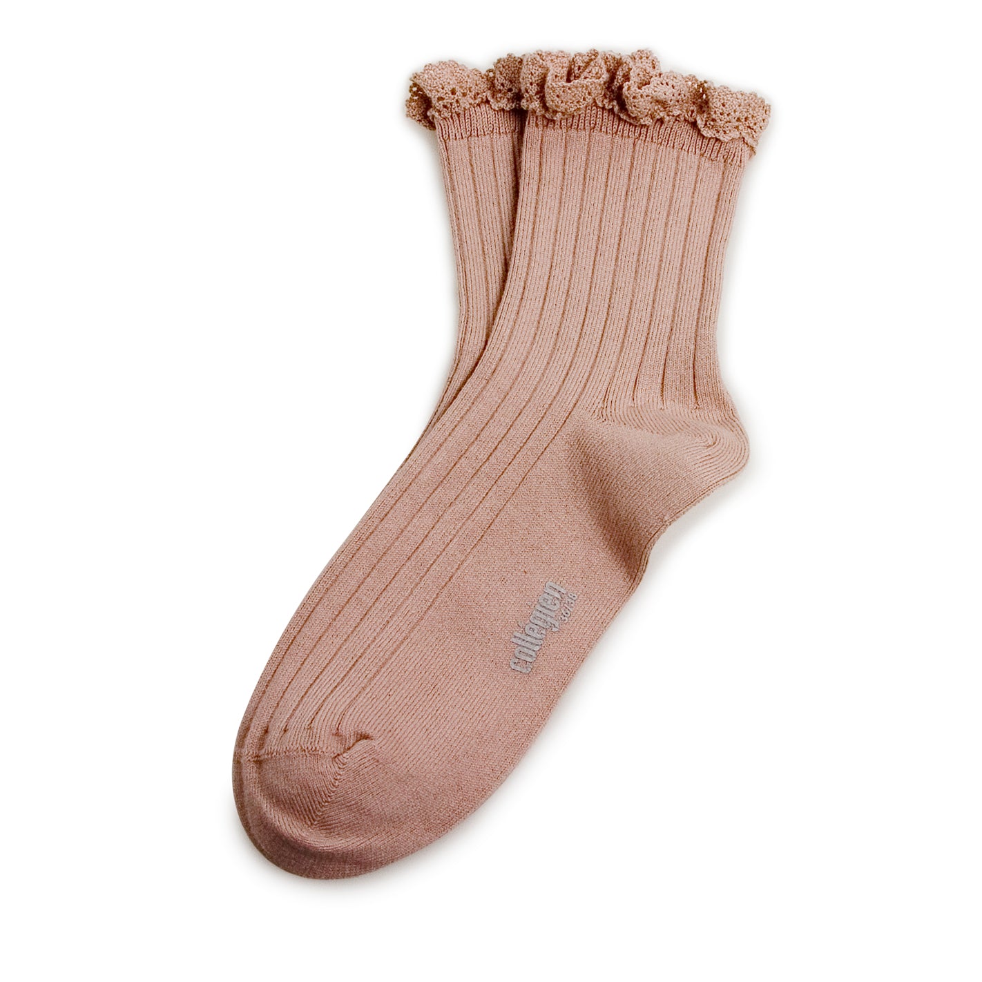 Lili Vieux Rose Ankle Socks with Lace