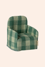 Maileg - Folding Chair Mouse, Green Check