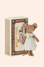 Maileg Big Sister Mouse Matchbox - Yellow Blanket