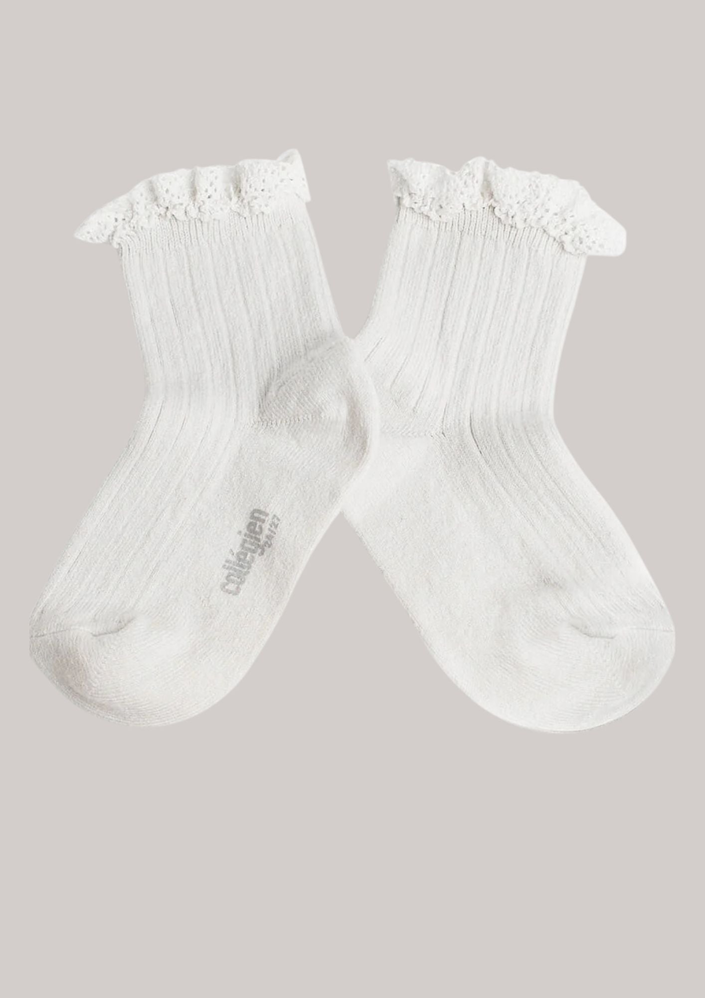 Collégien X Strawberries & Cream  - Lili Blanc Neige Ankle Socks with Lace