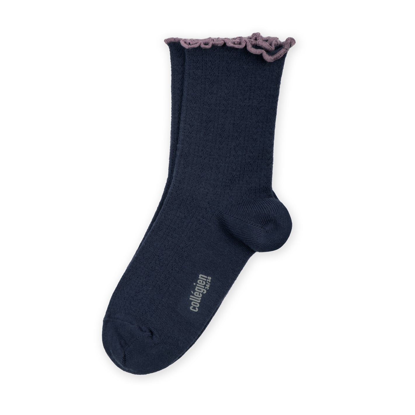 Ambre  Nuit Etoilée - Lettuce Trim Pointelle Merino Wool Socks