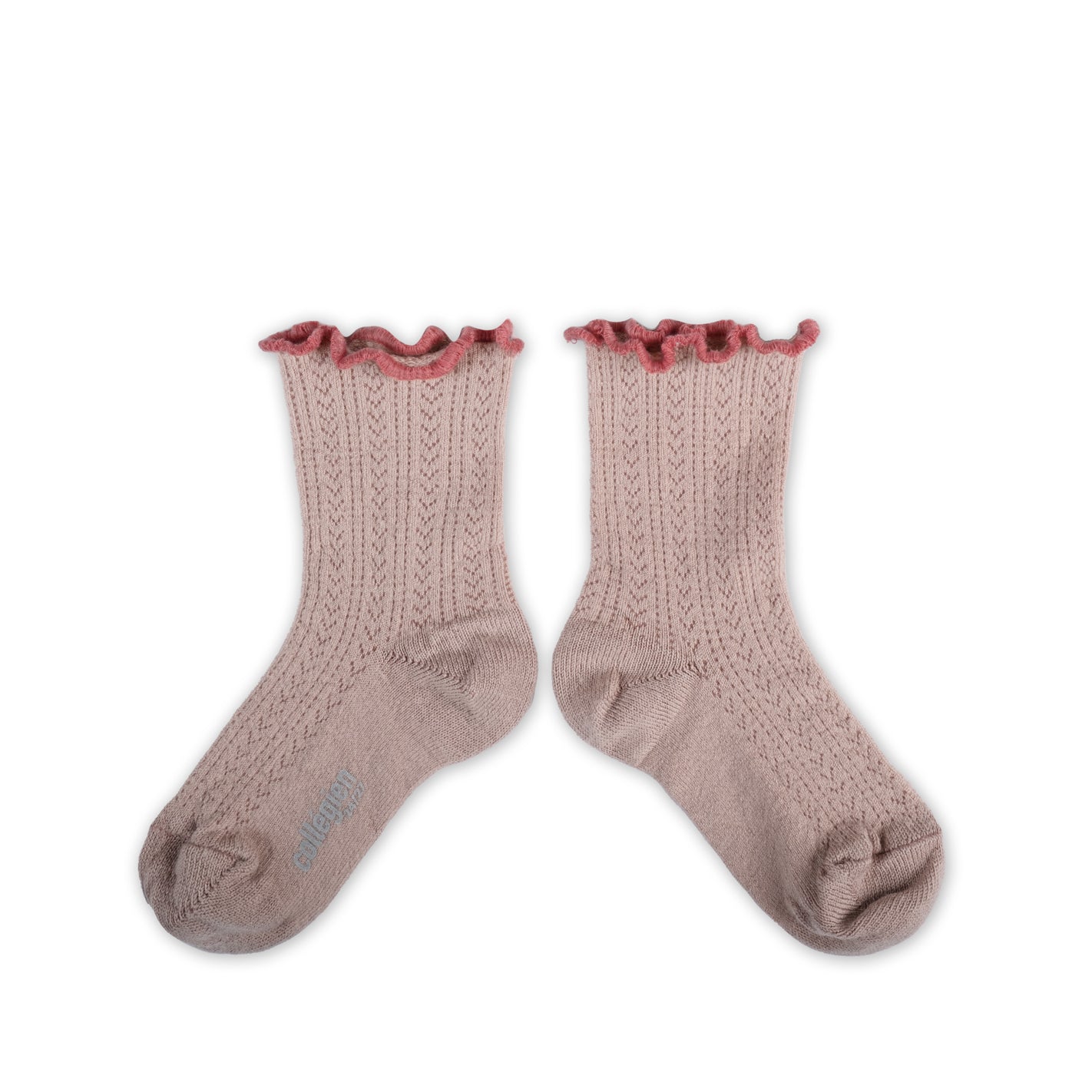 Ambre Vieux Rose - Lettuce Trim Pointelle Merino Wool Socks