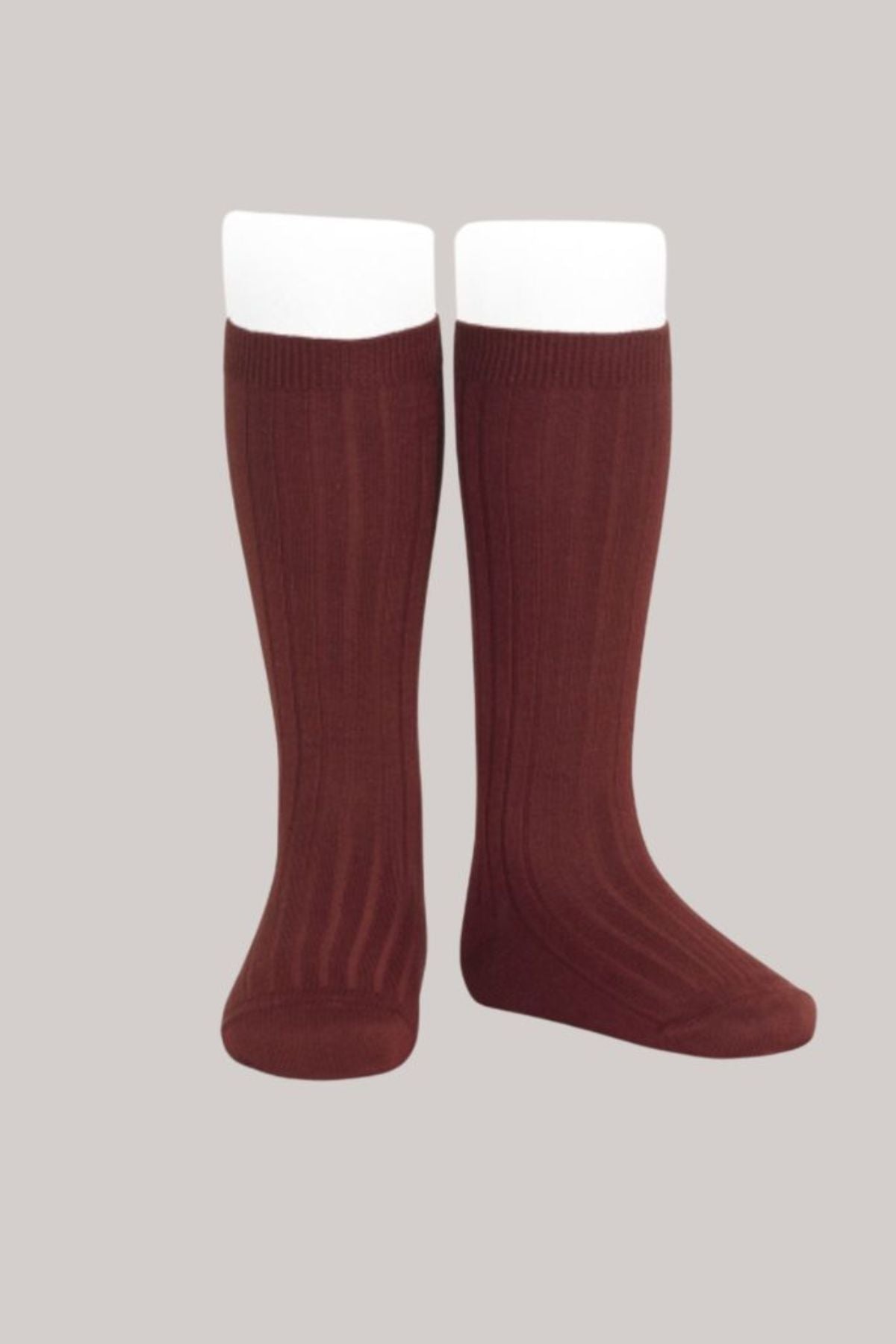 Cóndor Basic Ribbed Knee High Socks - Granate