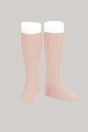 Cóndor Basic Rib Knee High Socks-Rosa Empolvado