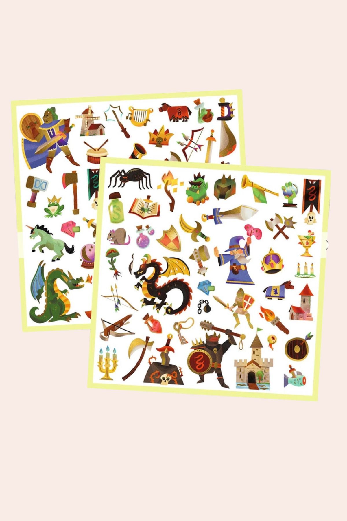 Djeco - 160 Stickers - Medieval Fantasy - Strawberries & Cream 