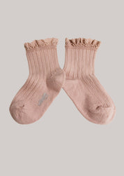 Collégien X Strawberries & Cream  - Lili Vieux Rose Ankle Socks  Lace