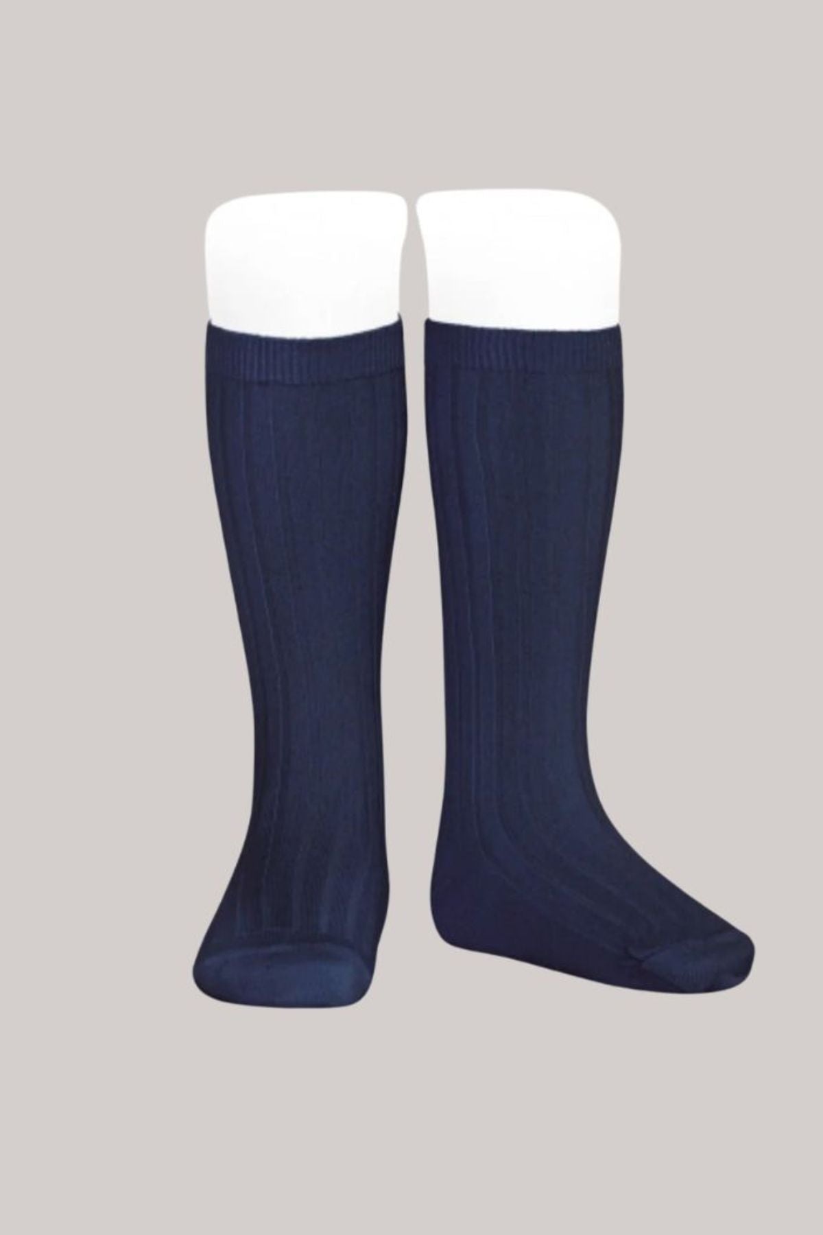 Cóndor Basic Ribbed Knee High Socks - Marino