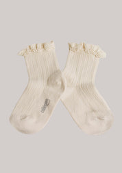 Collégien X Strawberries & Cream - Lili Doux Agneaux Ankle Socks with Lace