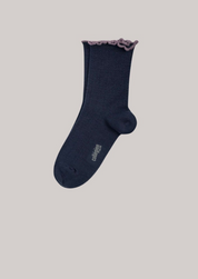 Collégien X Strawberries & Cream - Ambre  Nuit Etoilée - Lettuce Trim Pointelle Merino Wool Socks