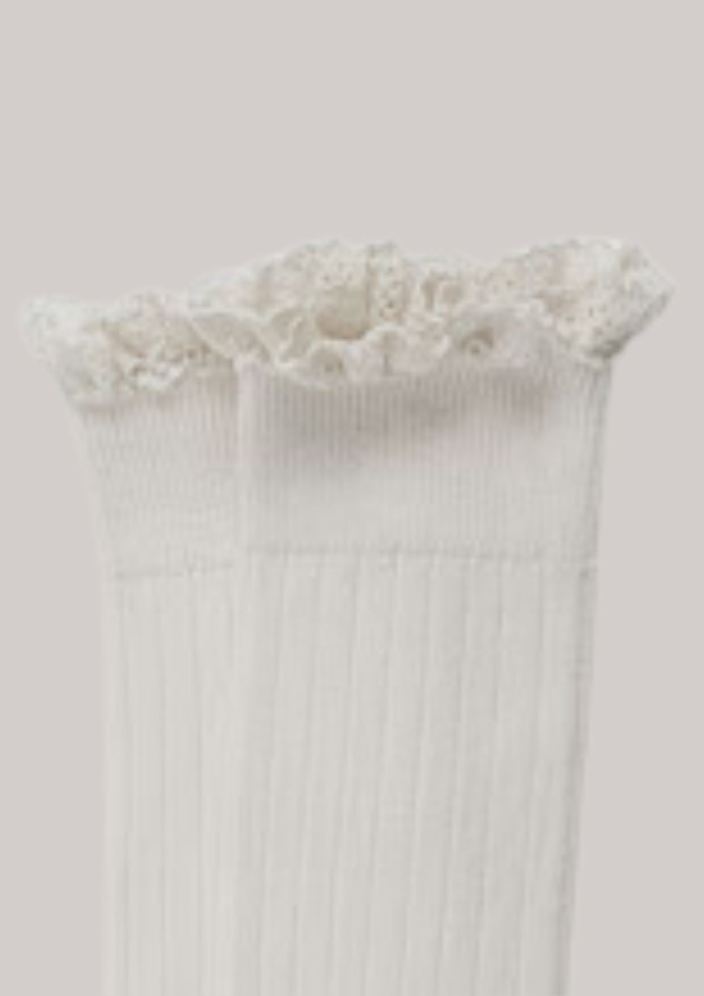 Collégien X Strawberries & Cream - Joséphine Blanc Neige - Knee Socks with Lace