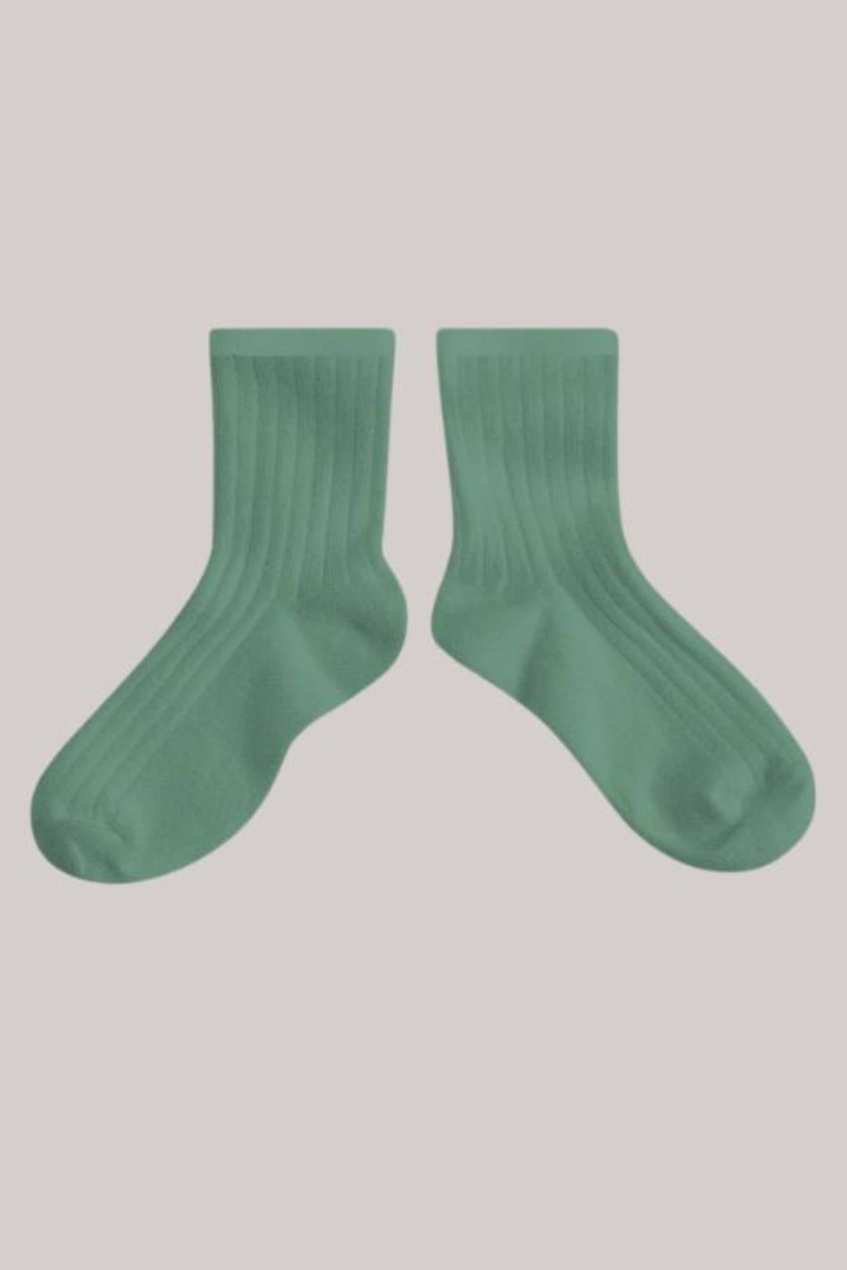 Collégien X Strawberries & Cream - La Mini Ribbed Ankle Socks - Celadon