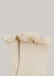 Collégien X Strawberries & Cream - Lili Doux Agneaux Ankle Socks with Lace