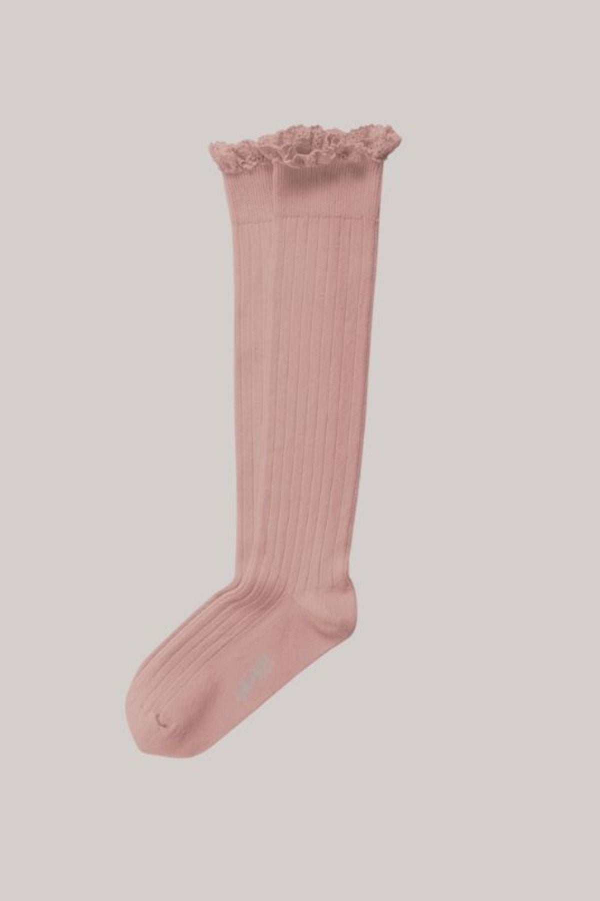 Collegièn X Strawberries & Cream  - Joséphine Vieux Rose - Knee Socks Lace