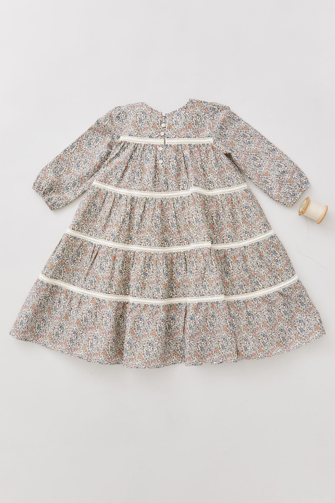 Alba Dress Blue The Smallest Floral Liberty Print - Designed by Ingrid Lewis - Strawberries & Cream