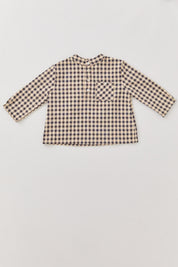 Apple Shirt in Latte Check - Designed by Ingrid Lewis - Strawberries & Cream