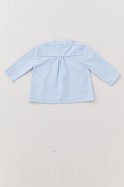 Apple Shirt in Icy Blue Check - Designed by Ingrid Lewis - Strawberries & Cream