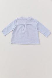 Light Blue White Stripe Baby Apple Shirt - Designed by Ingrid Lewis - Strawberries & Cream