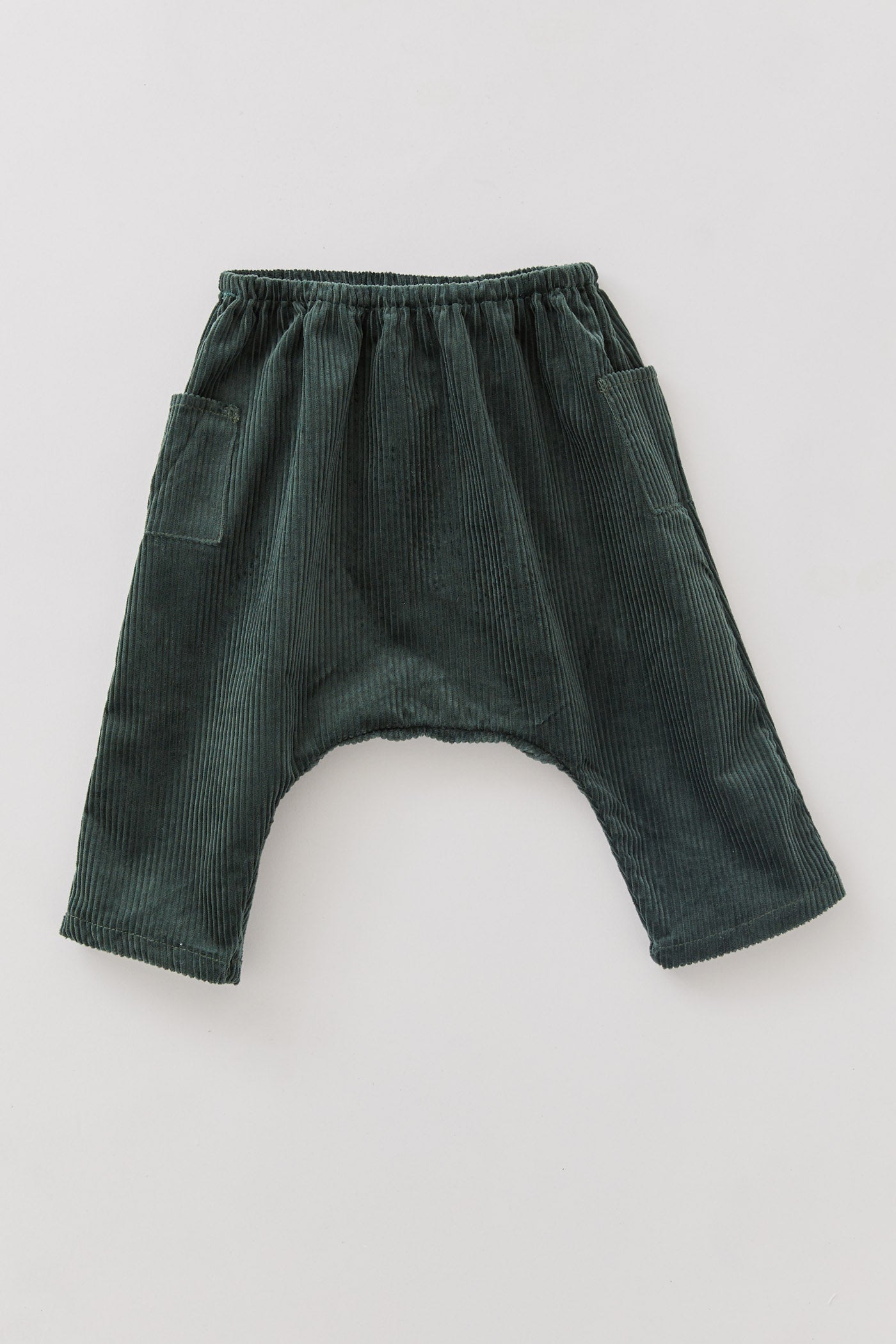 Dark Green Corduroy Apple Trousers - Designed by Ingrid Lewis - Strawberries & Cream