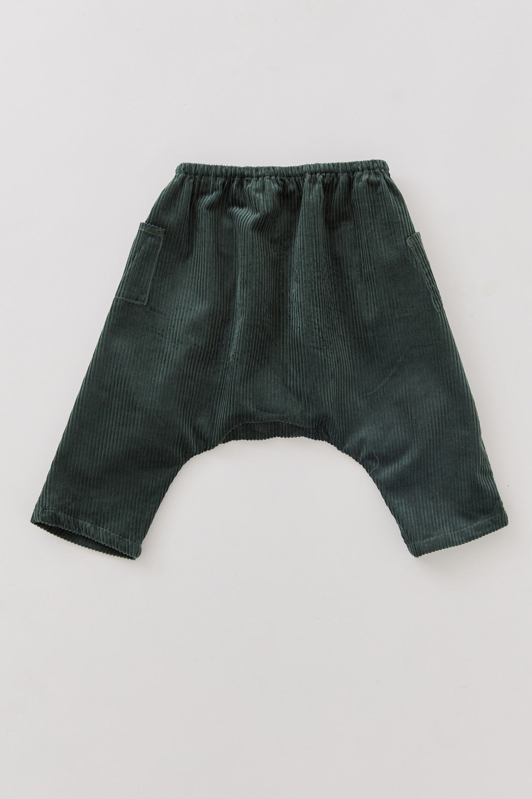 Dark Green Corduroy Apple Trousers - Designed by Ingrid Lewis - Strawberries & Cream