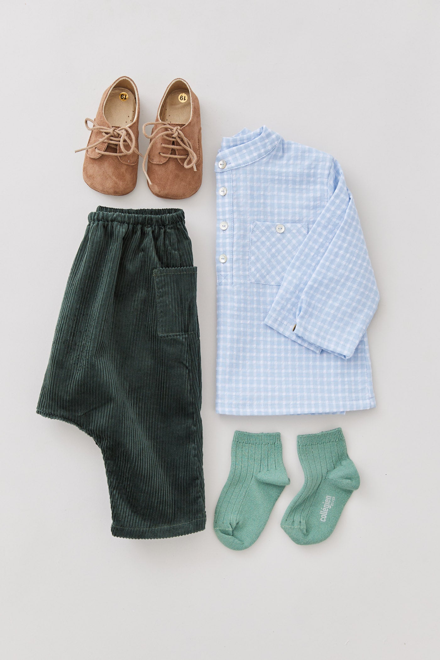 Dark Green Corduroy Apple Trousers - Designed by Ingrid Lewis - Strawberries &amp; Cream