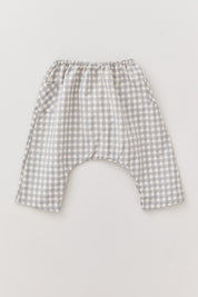 Baby Apple Trousers Cream Grey Check - Designed by Ingrid Lewis - Strawberries & Cream
