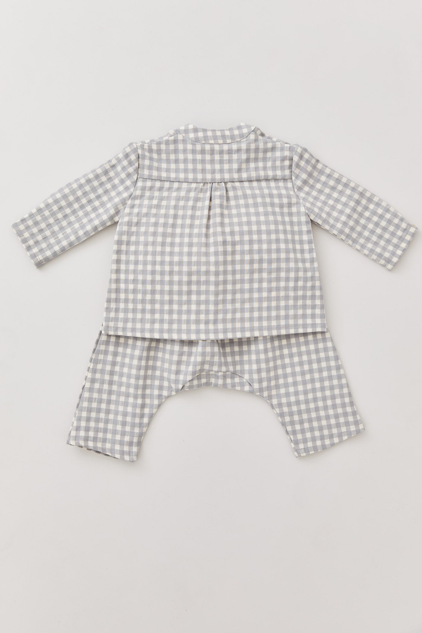 Baby Apple Trousers Cream Grey Check - Designed by Ingrid Lewis - Strawberries & Cream