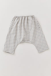 Baby Apple Trousers Cream Grey Check - Designed by Ingrid Lewis - Strawberries & Cream