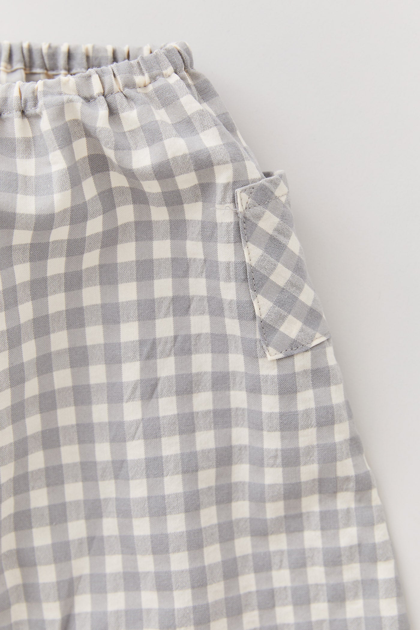 Baby Apple Trousers Cream Grey Check - Designed by Ingrid Lewis - Strawberries & Cream