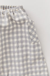 Baby Apple Trousers Cream Grey Check - Designed by Ingrid Lewis - Strawberries & Cream