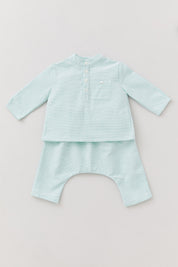 Apple Shirt in Mint Stripes - Designed by Ingrid Lewis - Strawberries & Cream