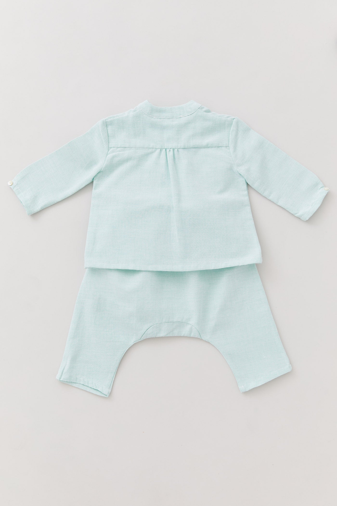 Apple Shirt in Mint Stripes - Designed by Ingrid Lewis - Strawberries & Cream