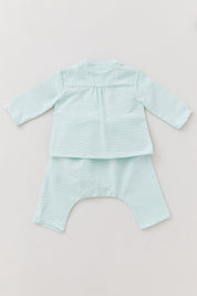 Apple Shirt in Mint Stripes - Designed by Ingrid Lewis - Strawberries & Cream
