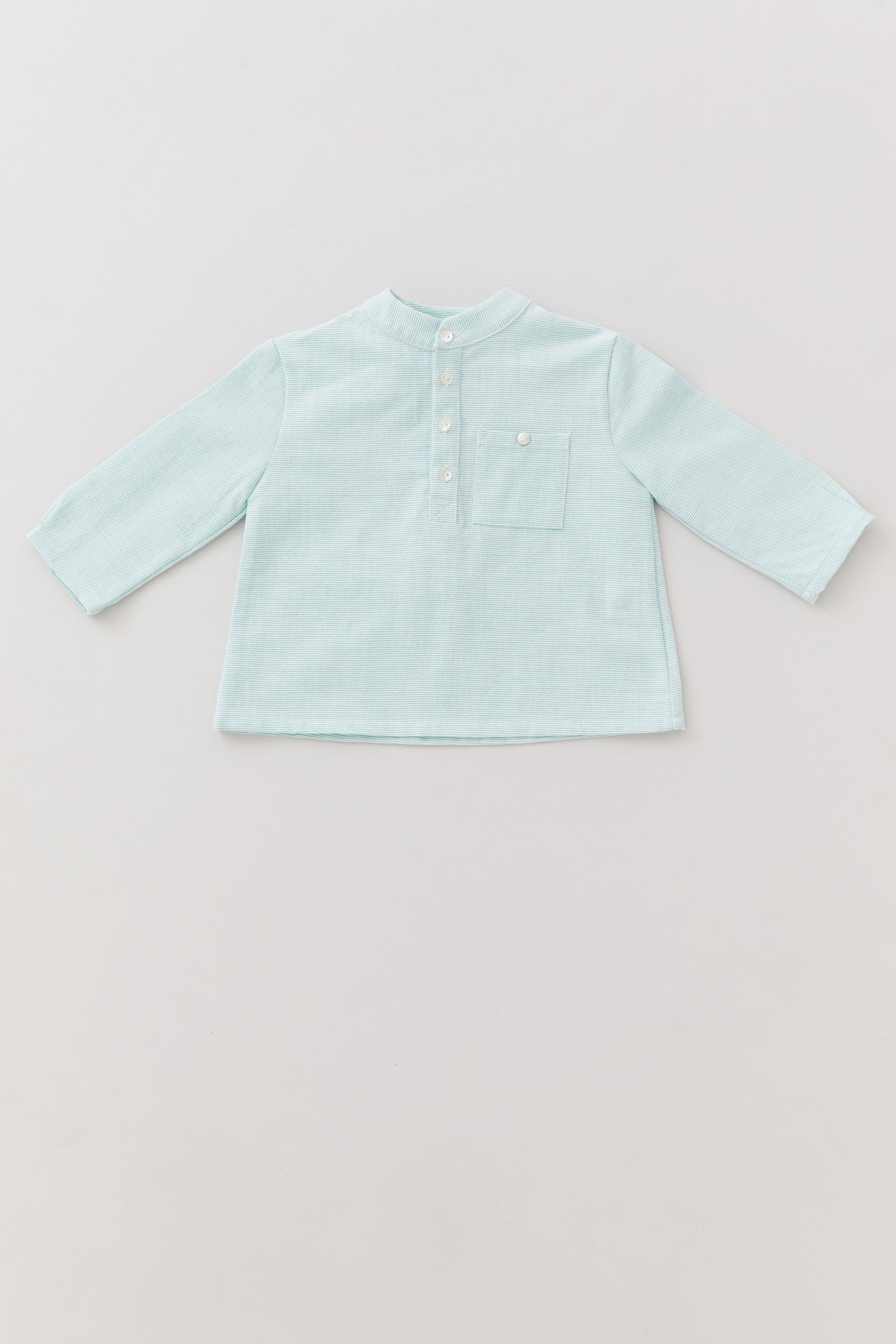 Apple Shirt in Mint Stripes - Designed by Ingrid Lewis - Strawberries & Cream