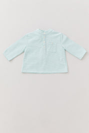Apple Shirt in Mint Stripes - Designed by Ingrid Lewis - Strawberries & Cream