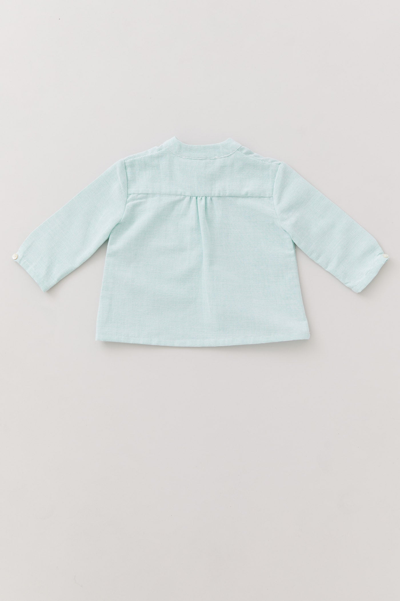 Apple Shirt in Mint Stripes - Designed by Ingrid Lewis - Strawberries & Cream