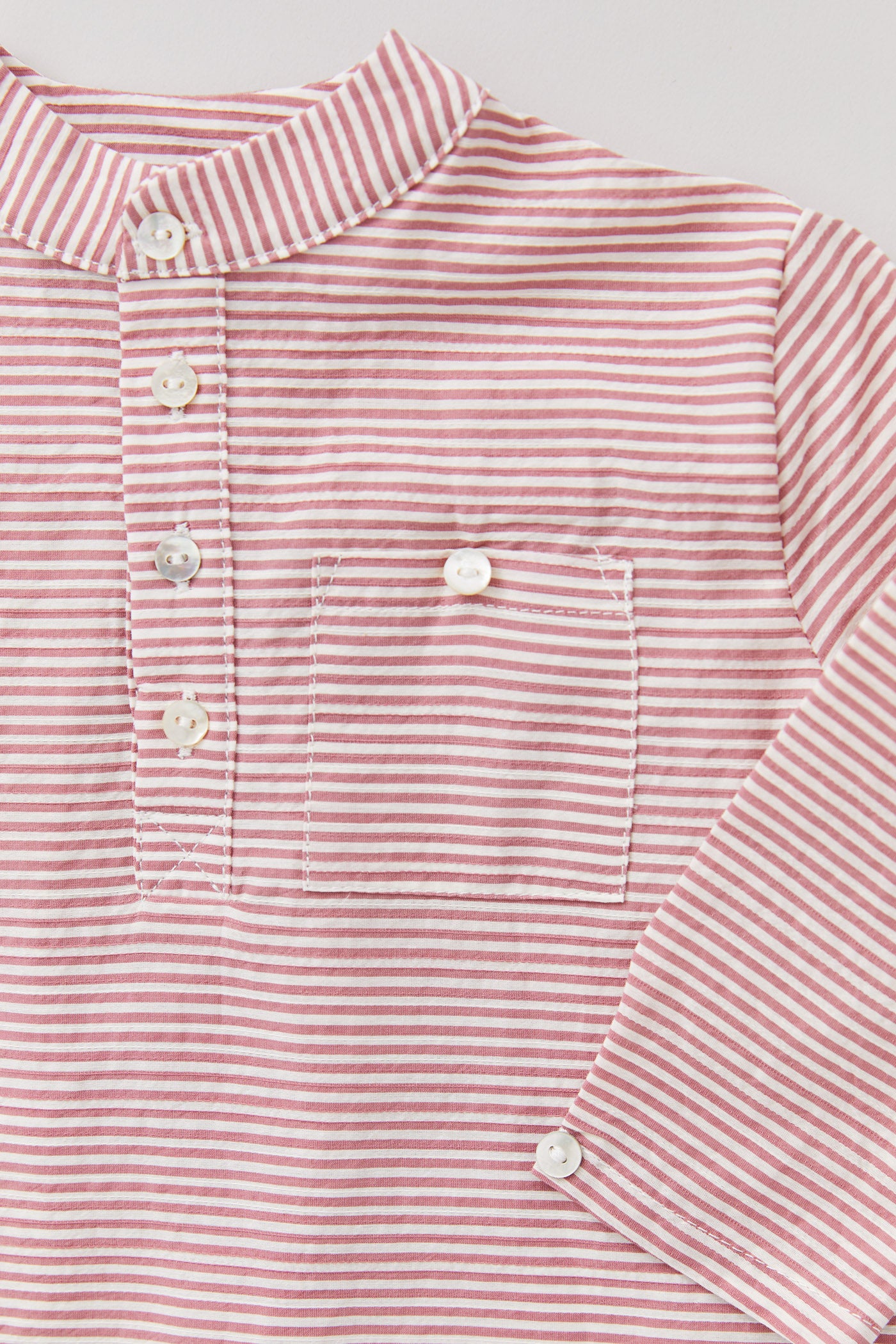 Apple Shirt in Red White Stripes - Designed by Ingrid Lewis - Strawberries & Cream